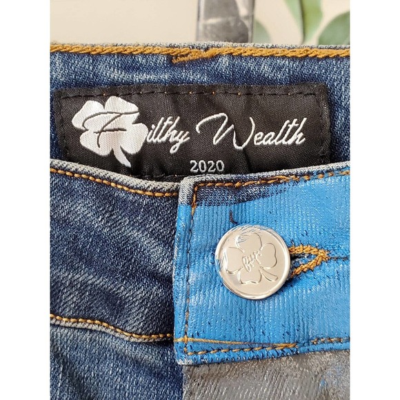 Filthy Wealth Women Blue Denim Cotton Skinny Legs Mid Rise Casual Jeans Size 26 - Picture 6 of 12